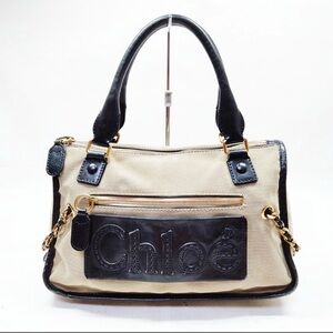 Chloe Black and Tan Satchel